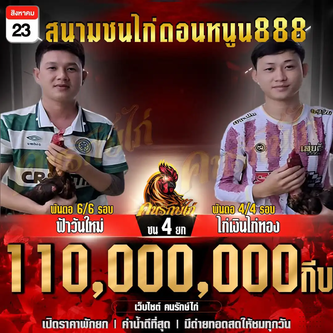 ฟ้าวันใหม่ พบ ไก่เงินไก่ทอง กำหนดชน 4 ยก ชิงเงินรางวัล 110,000,000 กีบ