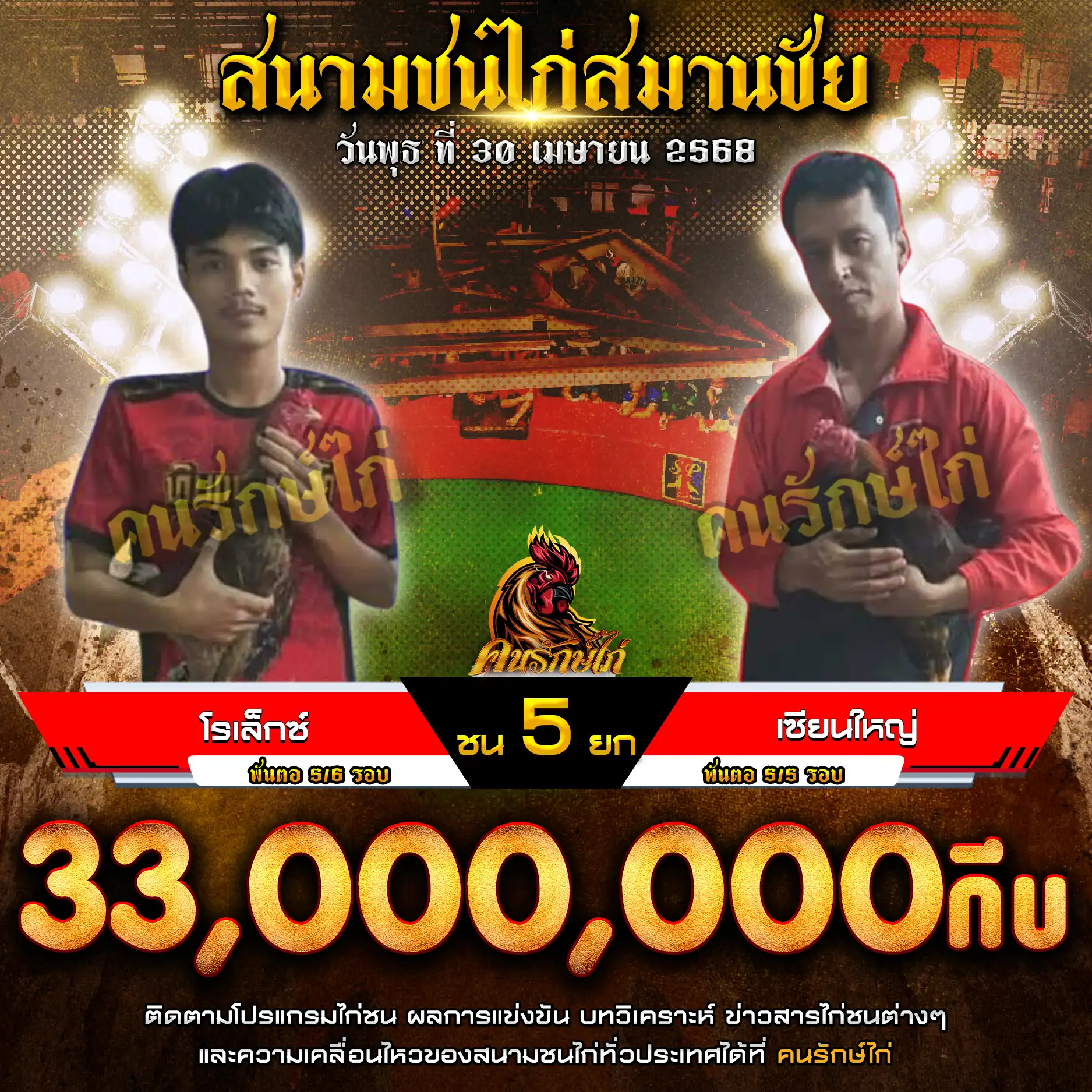 เชียนใหญ่ พบ โรเล็กซ์ กำหนดชน 5 ยก ชิงเงินรางวัล 33,000,000 กีบ