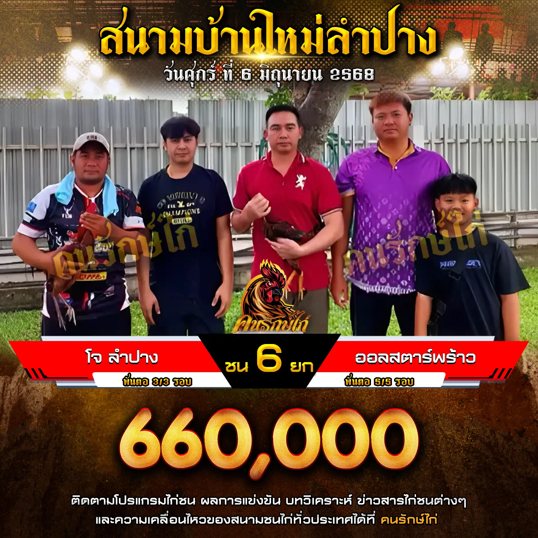 โจ ลำปาง พบ ออลสตาร์พร้าว กำหนดชน 6 ยก ชิงเงินรางวัล 660,000 บาท