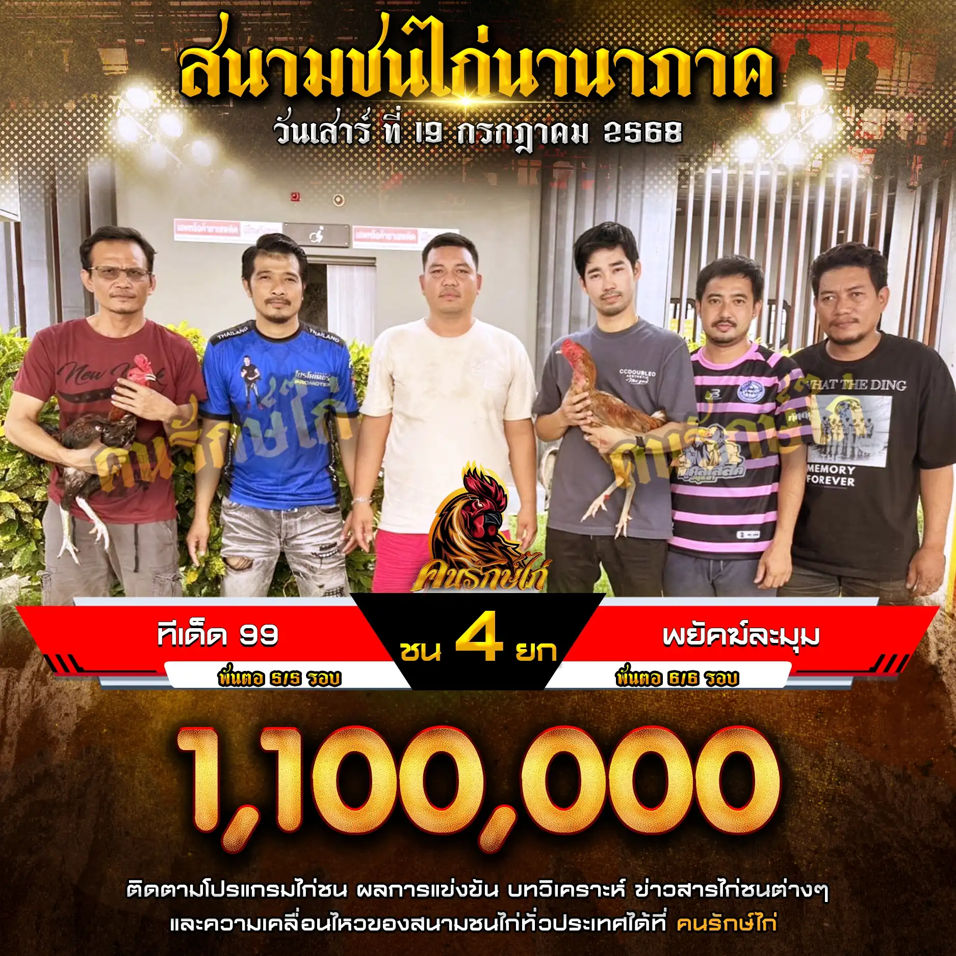 ทีเด็ด99 พบ พยัคฆ์ละมุน กำหนดชน 4 ยก ชิงเงินรางวัล 1,100,000 บาท