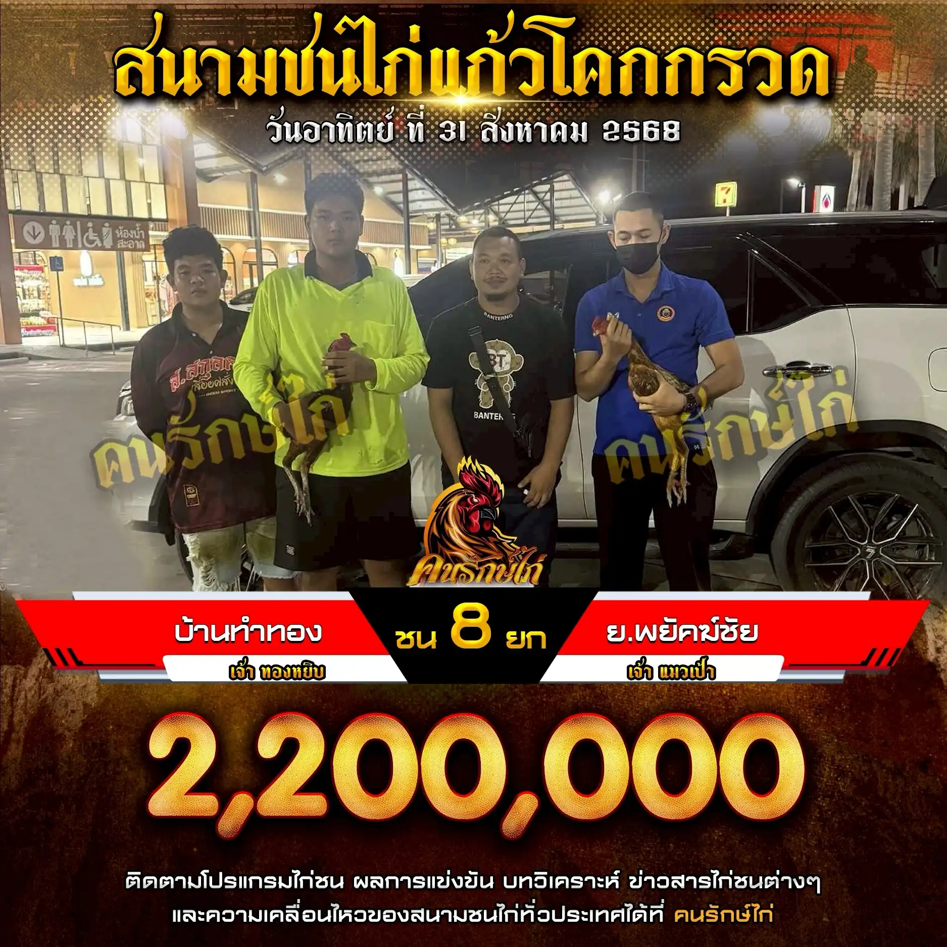 บ้านทำทอง พบ ย.พยัคฆ์ชัย กำหนดชน 8 ยก