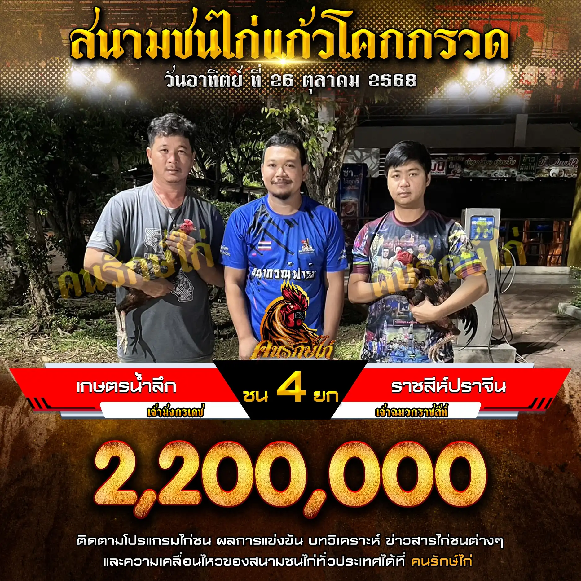 เกษตรน้ำลึก พบ ราชสีห์ปราจีน กำหนดชน 4 ยก