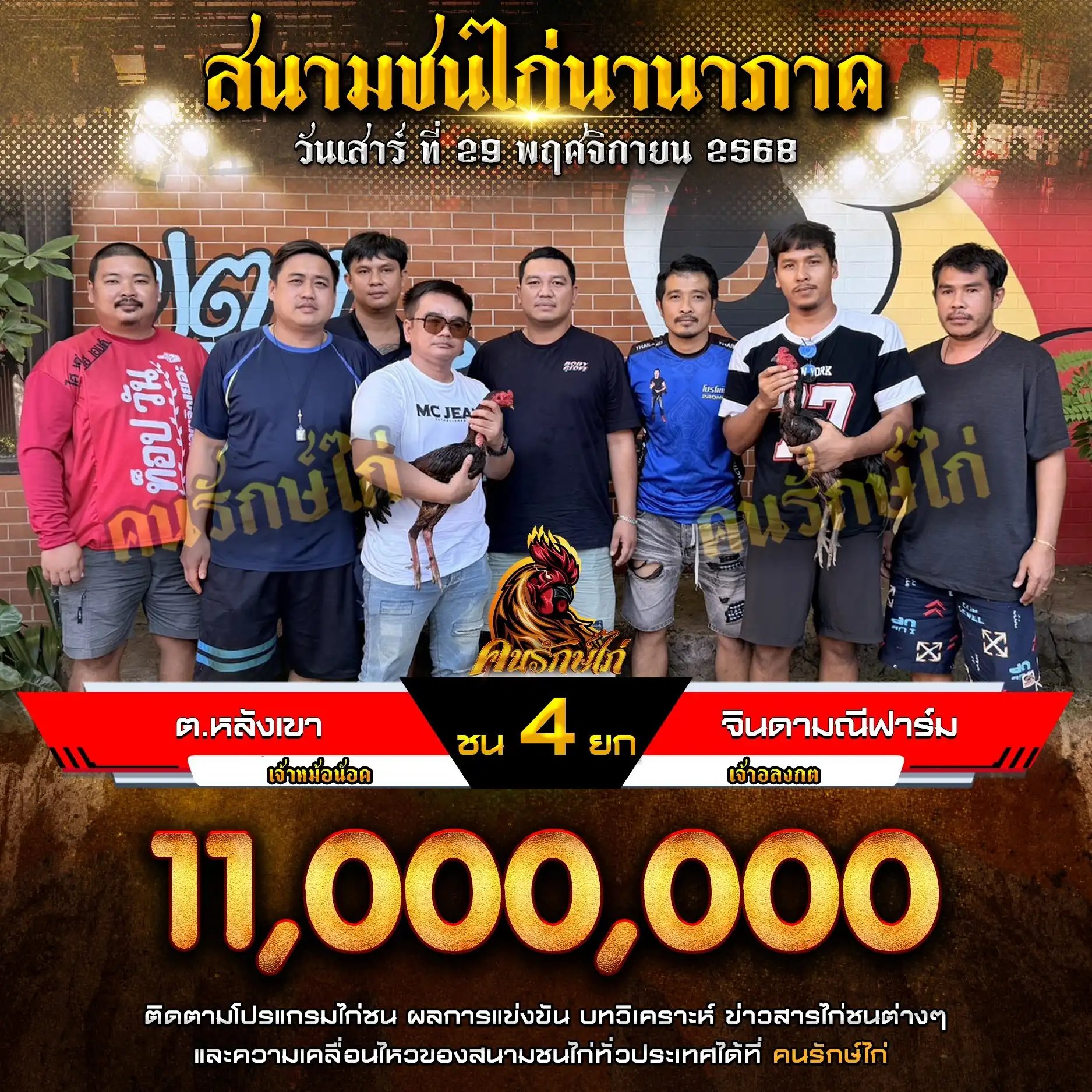 ต.หลังเขา พบ จินดามณีฟาร์ม กำหนดชน 4 ยก