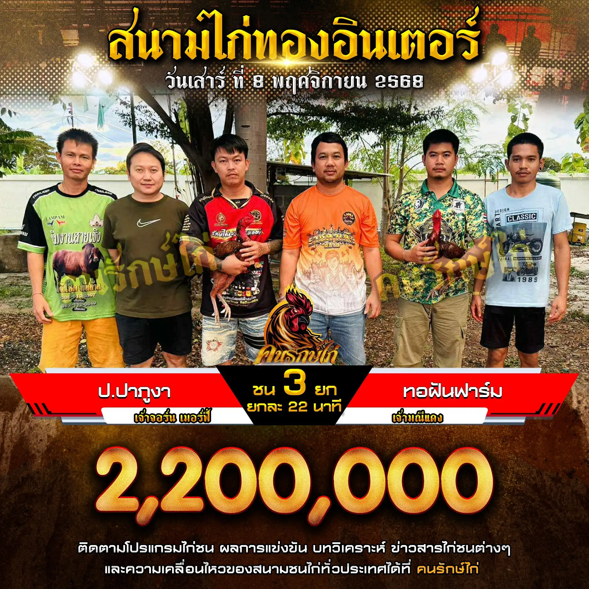 ป.ปาภูงา พบ ทอฝันฟาร์ม กำหนดชน 3 ยก