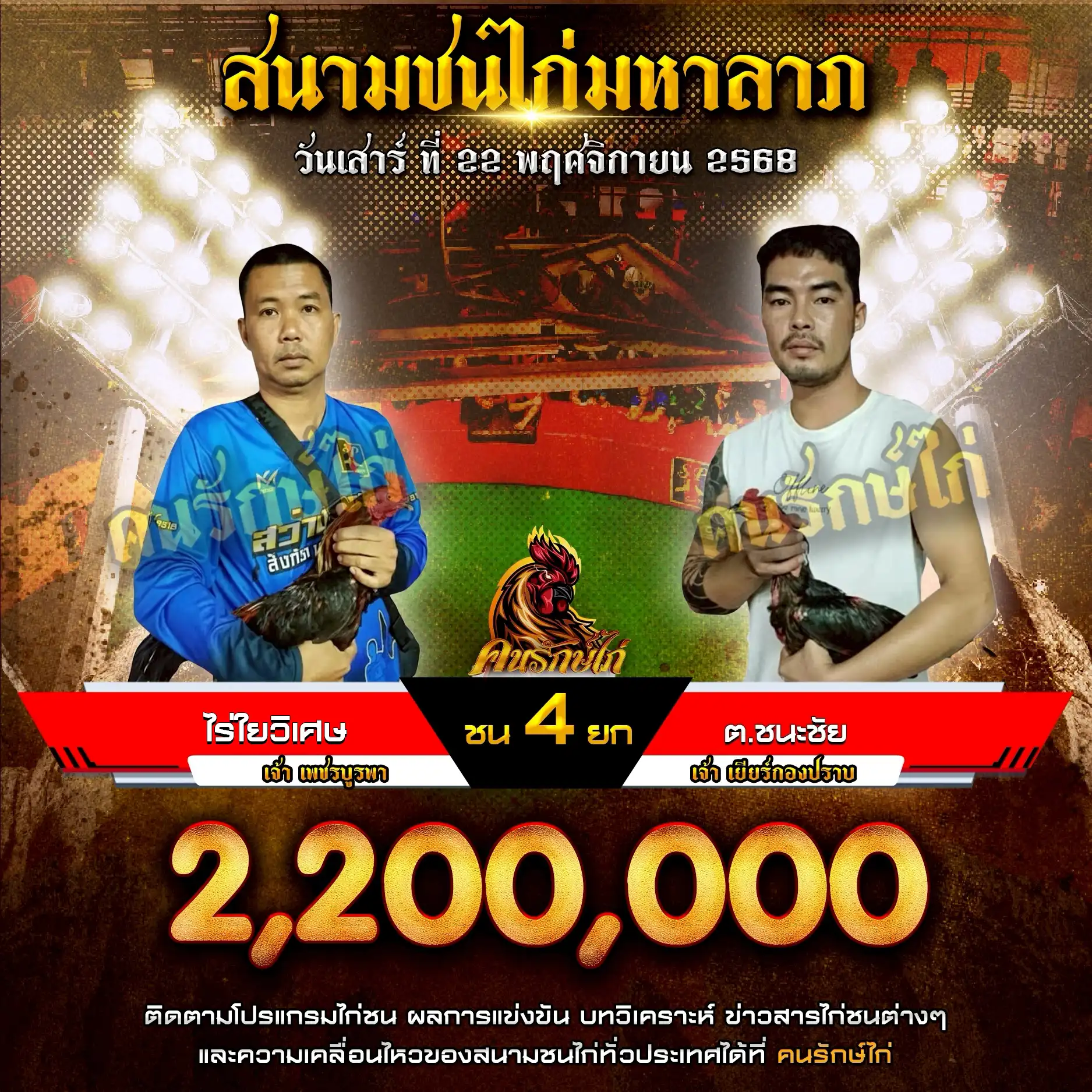 ไร่ใยวิเศษ พบ ต.ชนะชัย กำหนดชน 4 ยก