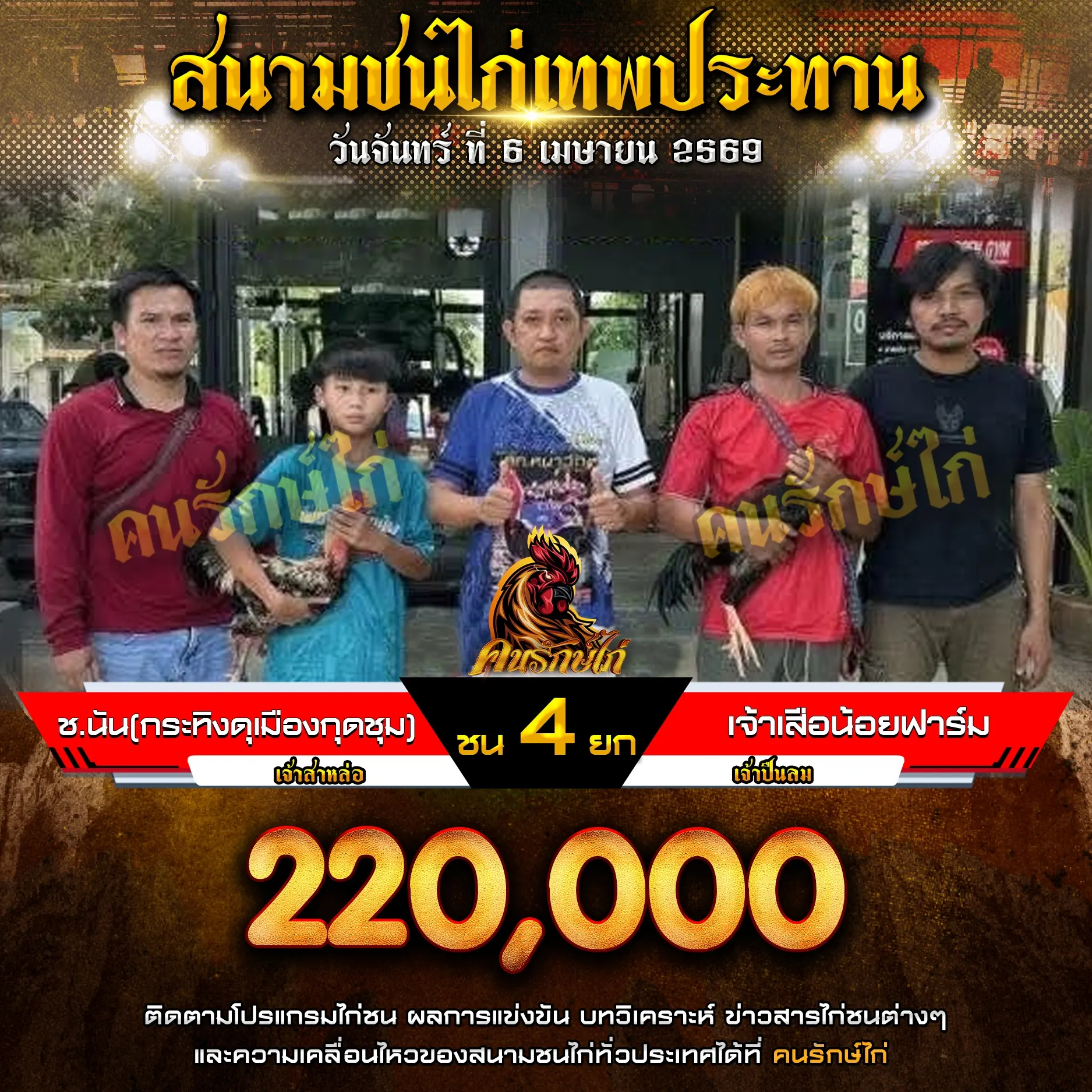 ช.นัน (กระทิงดุเมืองกุดซุม) VS เจ้าเสือน้อยฟาร์ม 06-04-2569