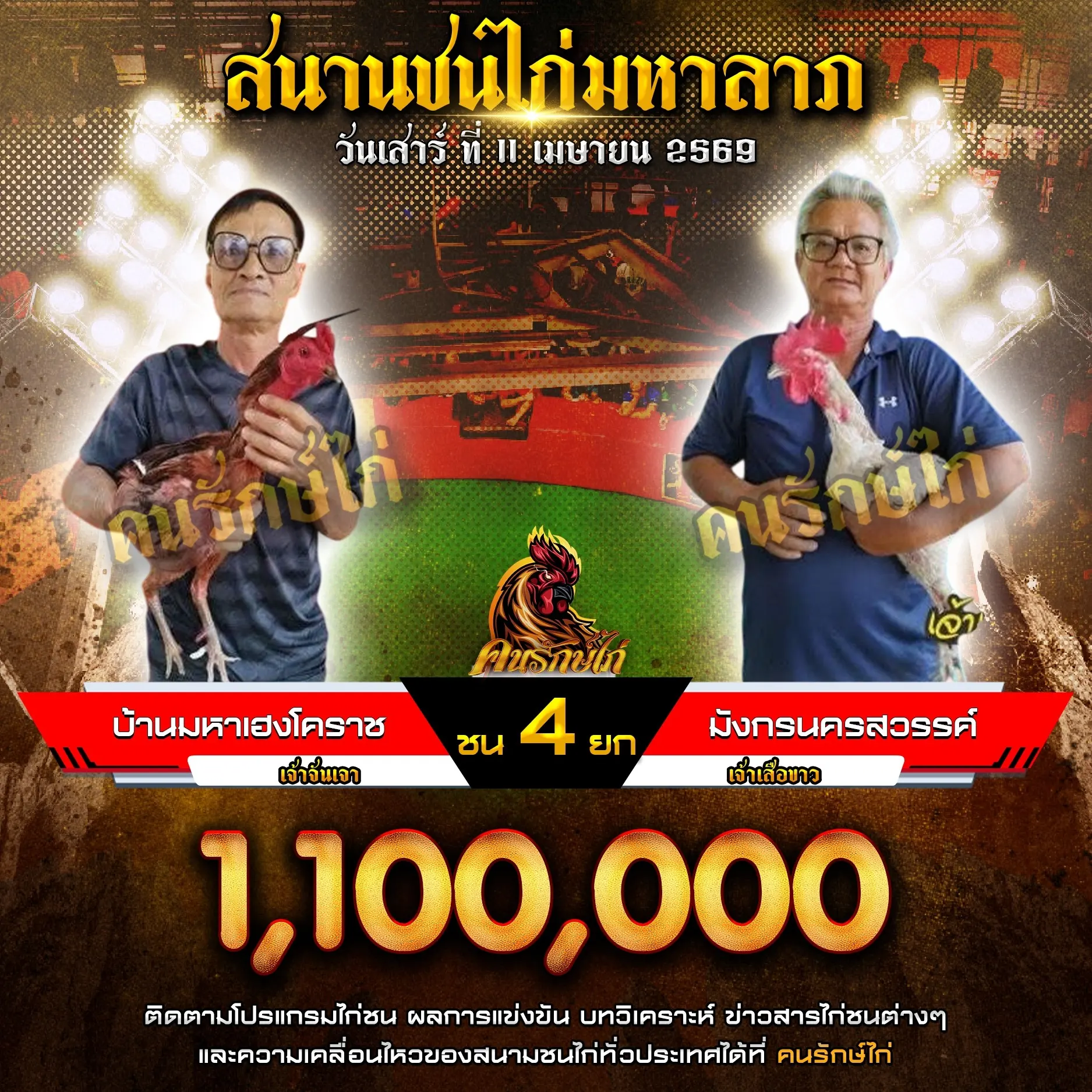 บ้านมหาเฮงโคราช VS มังกรนครสวรรค์ 11 เมษายน 2569