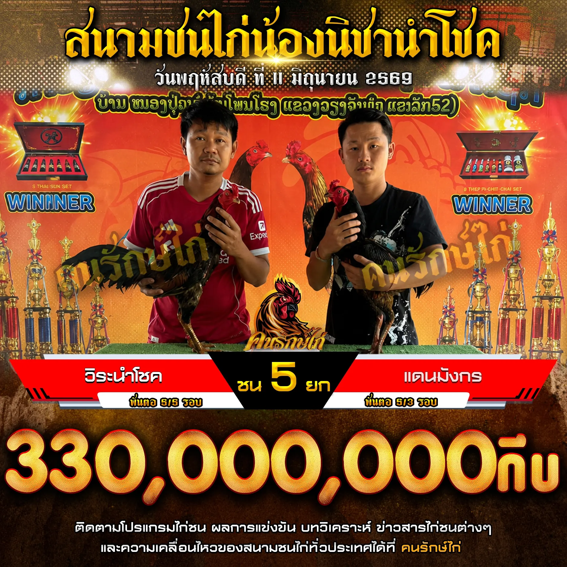 วิรนำโชค VS แดนมังกร 11 มิถุนายน 2569
