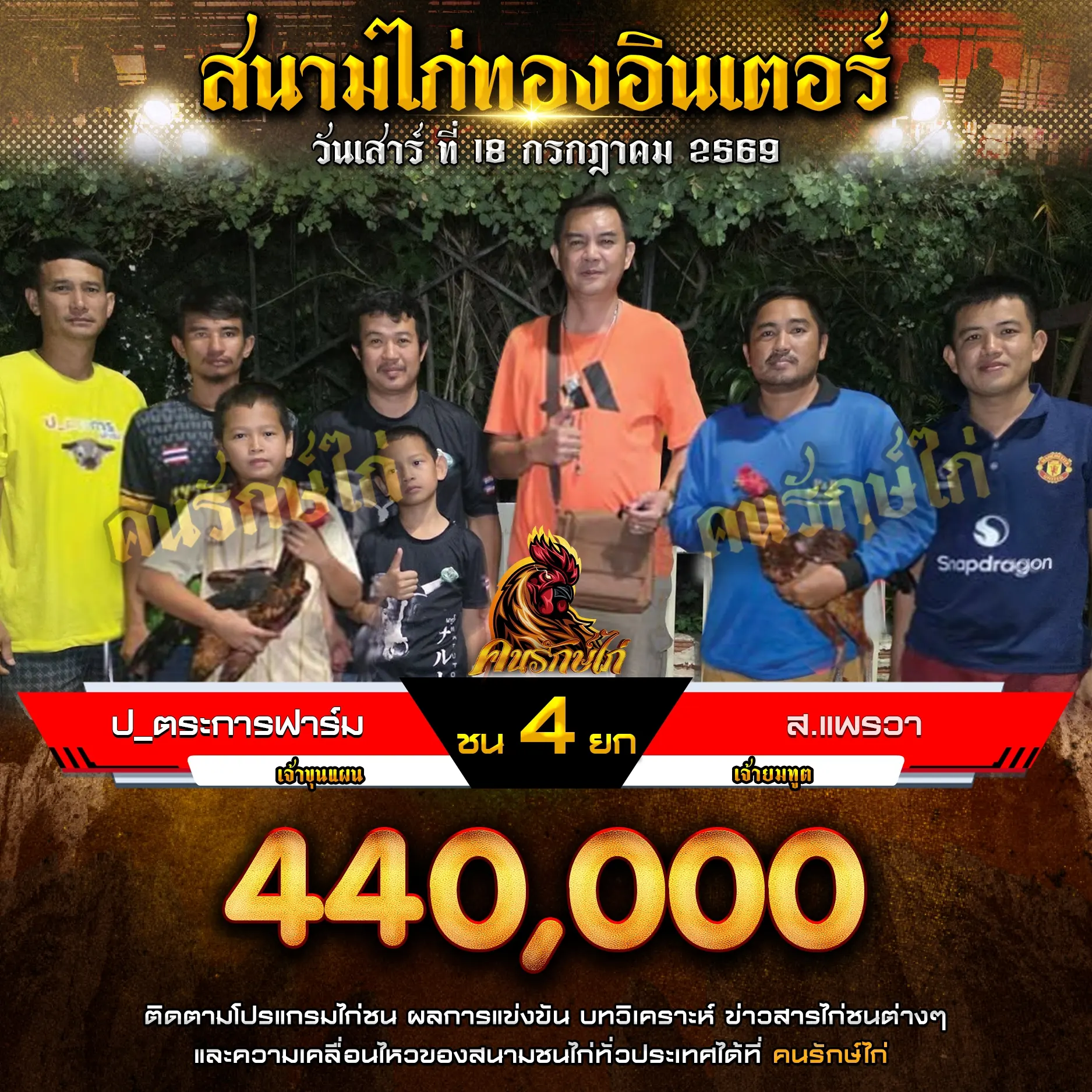 ป.ตระการฟาร์ม VS ส.แพรวา 18 กรกฎาคม 2569