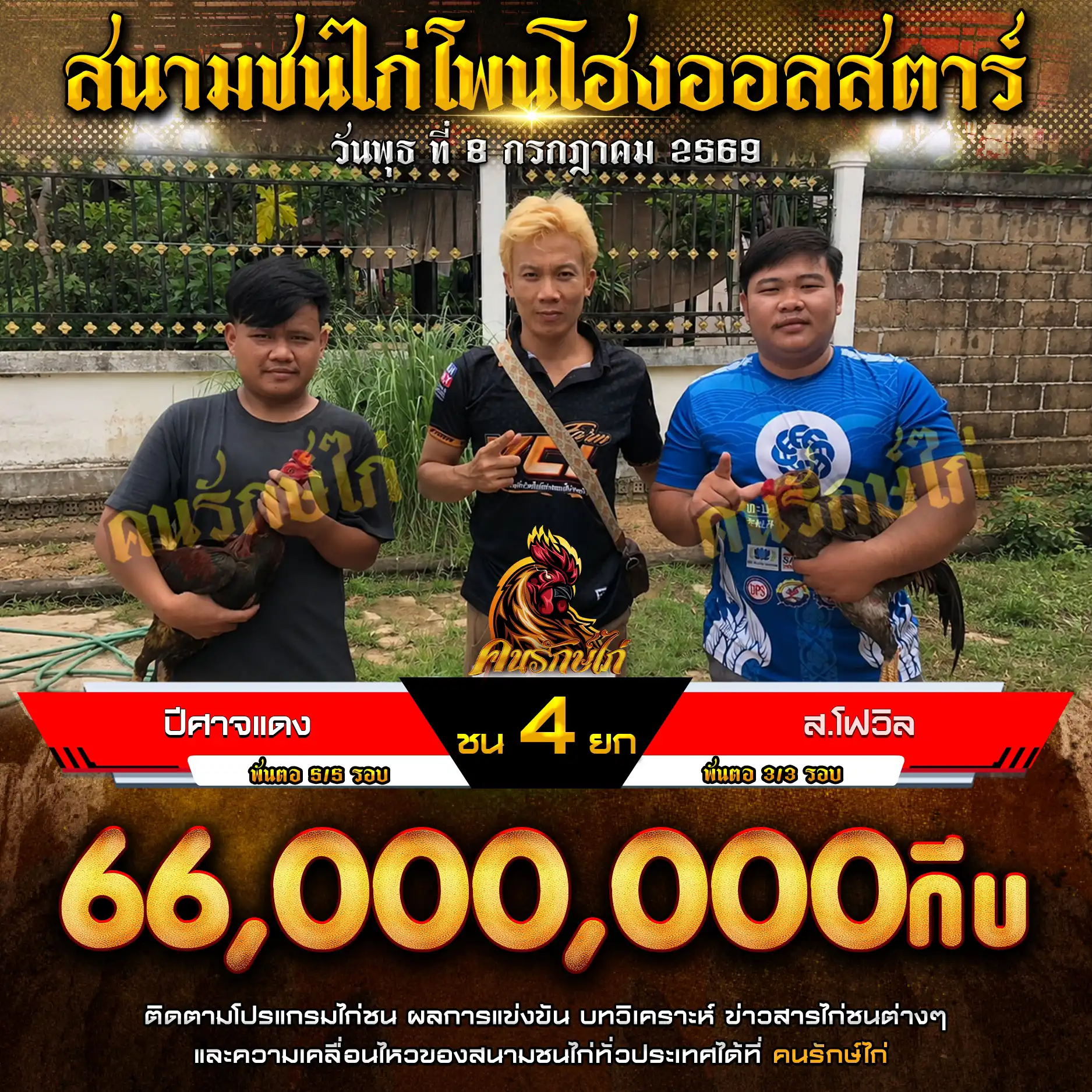 ปีศาจแดง VS ส.โฟวิล กำหนดชน 4 ยก ชิงเงินรางวัล 66,000,000 กีบ 08 กรกฎาคม 2569