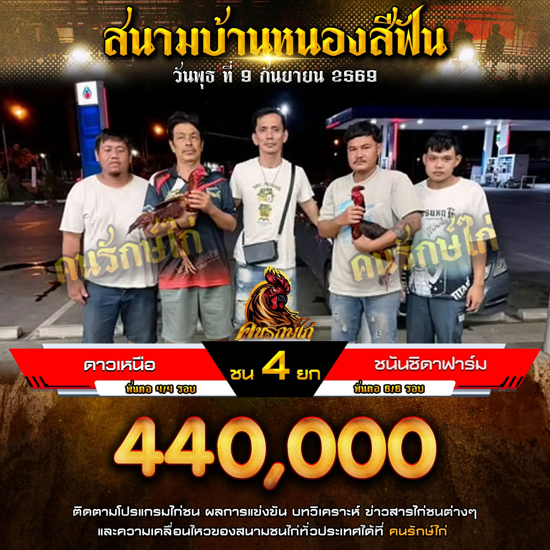 ดาวเหนือ VS ชนันชิดาฟาร์ม กำหนดชน 4 ยก ชิงเงินรางวัล 440,000 กีบ 09 กันยายน 2569
