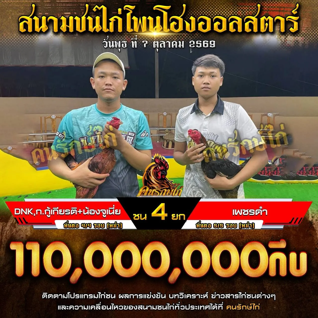 DNK,ก.กู้เกียรติ+น้องจูเนี่ย VS เพชรดำ กำหนดชน 4 ยก ชิงเงินรางวัล 110,000,000 กีบ 07 ตุลาคม 2569