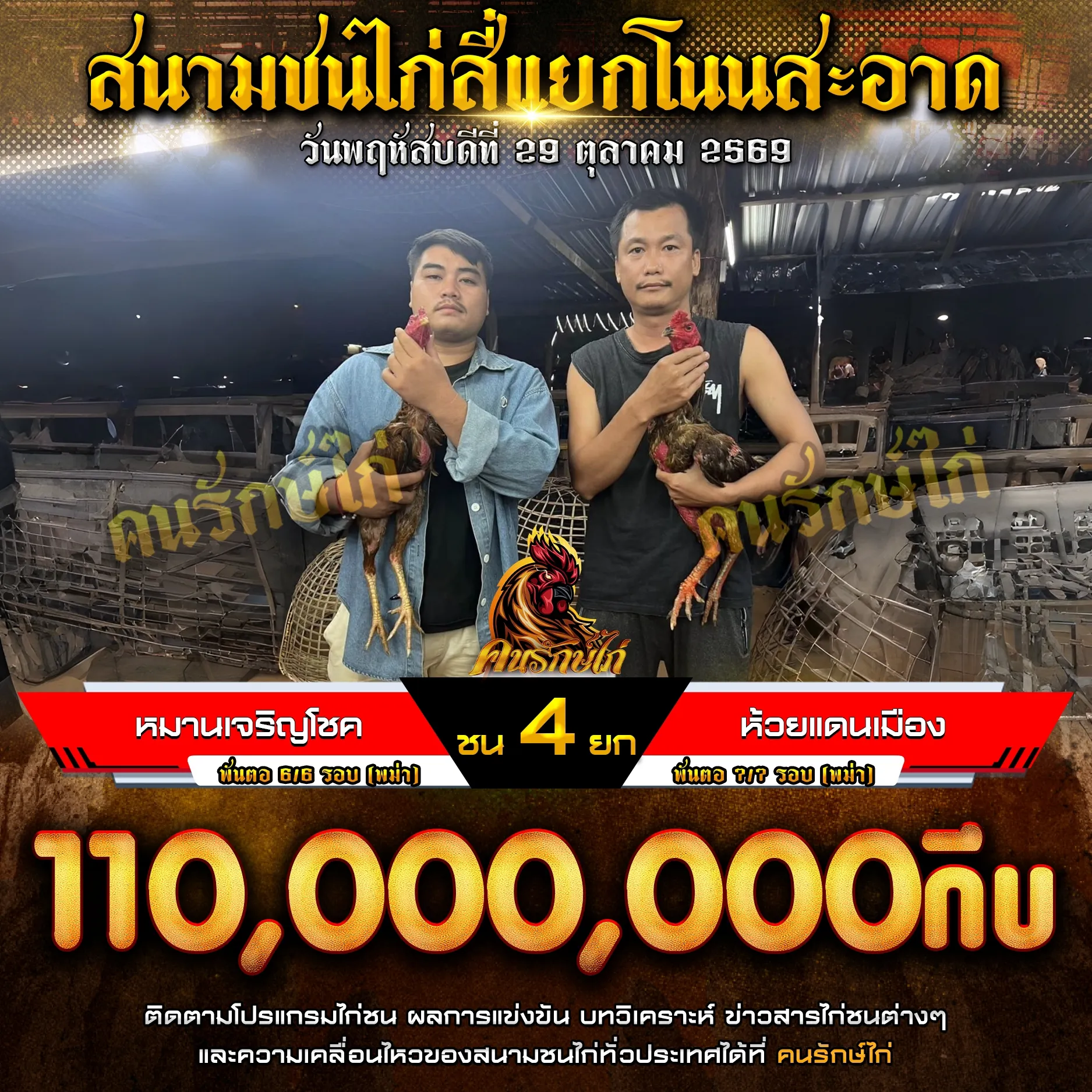หมานเจริญโชค VS ห้วยแดนเมือง กำหนดชน 4 ยก ชิงเงินรางวัล 110,000,000 กีบ