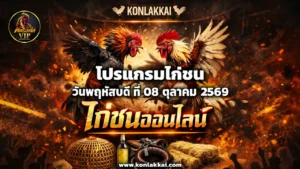 โปรแกรมไก่ชน 08 ตุลาคม 2569