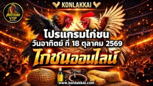 โปรแกรมไก่ชน 18 ตุลาคม 2569